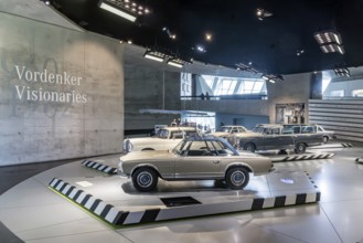 Mercedes-Benz 230 SL from 1964. The vehicle, also known as the Pagoda, has a passenger cell and