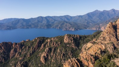 Bizarre rock formations, Calanche, Les Calanches de Piana, Gulf of Porto, Corse-du-Sud, Corsica