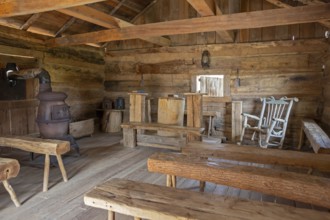 Clinton, Tennessee - Irwin's Chapel, a log church at the Museum of Appalachia, a collection of