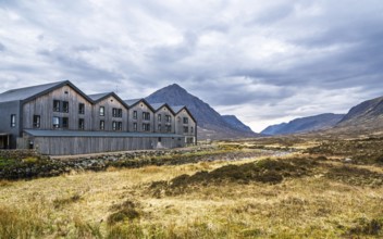 Mountains and Moors over Glen Etive Valley, Glencoe, Highlands, Scotland and Buachaille Etive Mòr,