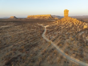 The Vingerklip (rock finger) and the Ugab Valley Terraces are surrounded by thornbush and mopane