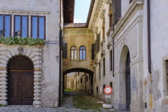 Palazzo, Via Mezzaterra, historic centre, Feltre, Veneto, Italy