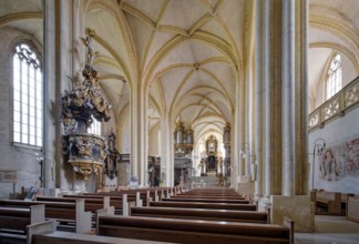 St Peter and Paul Cathedral, interior view with the pulpit, Museum Zeitzer Schloss Moritzburg,