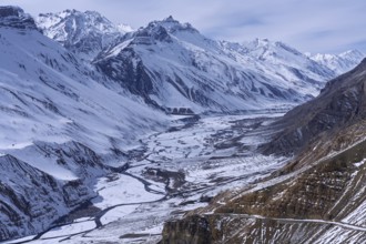 Spitital, with Spiti River, Himalaya, Kaza, Himachal Pradesh, India