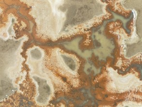 Salt marsh at the Skeleton Coast. Aerial view. Drone shot. Dorob National Park, Namibia
