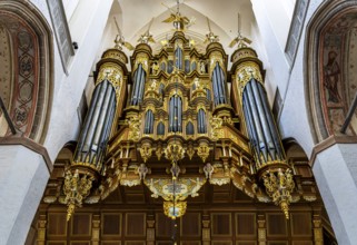 Interior photo, St Mary's Church in the old town of Stralsund, Mecklenburg-Western Pomerania,