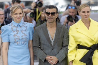 Cannes, France - 16.5.2024: Laura Tonke, Fatih Akin, Diane Kruger, during the AMRUM Photocall at