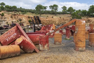 Dog training area, obstacles to overcome, Minas de Riotinto, Andalusia, Spain