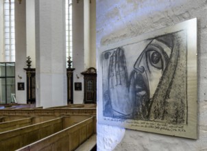 Interior photo, St Mary's Church in the old town of Stralsund, Mecklenburg-Western Pomerania,