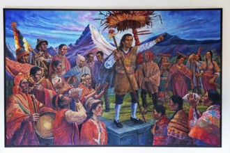 The picture shows Tupac Amaru II, an indigenous leader who led a rebellion of the indigenous