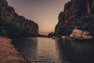 Special light atmosphere in the outback at Windjana Gorge National Park in Australia