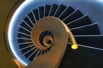 Modern spiral staircase in a commercial building, Zurich, Switzerland