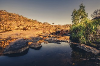 Bell Gorge, The Kimberleys, waterfall, sunrise in the outback, Australia