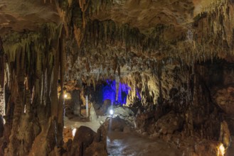 Limestone rock formations in a cave at Florida Caverns State Park in the Florida panhandle near