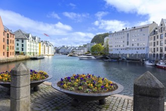 Alesund, port town on the west coast of Norway famous for Art Nouveau architecture and fjords