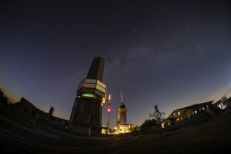 The Milky Way passes over the summit of the Großer Feldberg in the Taunus, near Frankfurt am Main,