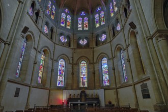 Choir room with altar, interior view, Église Notre-Dame Cathedral, Épernay, Champagne, Marne,