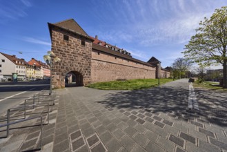City fortification, city wall, city gate, footpath, general architecture, concrete paving stones,