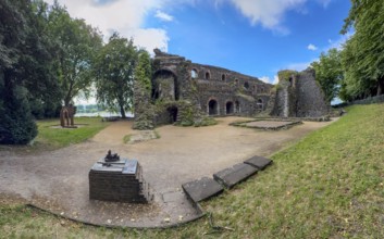 Panoramic photo of the ruins of the imperial palace of Emperor Frederick I Barbarossa, built in the
