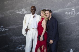 Bruce Darnell, Lottie Moss and Marcel Remus at the Remus Lifestyle Night on the roof terrace of the