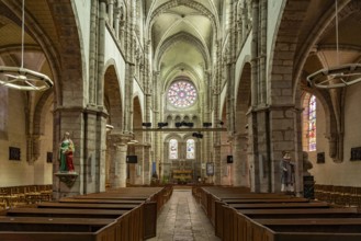 Interior of the Notre-Dame church in Bonneval, Centre-Val de Loire, France