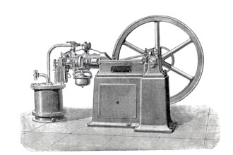 Petroleum engine developed by Otto, historical, digitally enhanced reproduction of a 19th century
