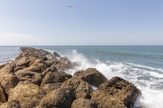 Waves, spray, Cartagena, Colombia