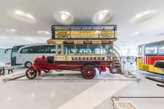 Milnes-Daimler double-decker bus from 1907. The Mercedes-Benz Museum in Stuttgart presents a