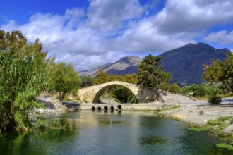 Preveli Bridge, over the river Megas Potamos, Crete, Greece