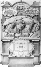 Plan of Weingarten Abbey, 1723, Baden-Württemberg, Germany, reproduction from a model of the time,