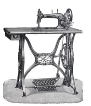 Textile industry, Singer medium shuttle machine, sewing machine by Robert Kiehle, digitally