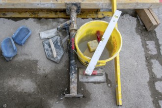 Concreting steps on site