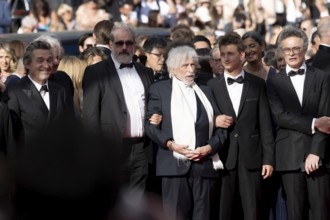 Cannes, France - 22.5.2024: Gustave de Kervern, Louis-Do de Lencquesaing, Pierre Richard, Timi-Joy