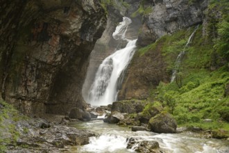 The Cascada del Estrecho waterfall in Ordesa y Monte Perdido National Park, Spain