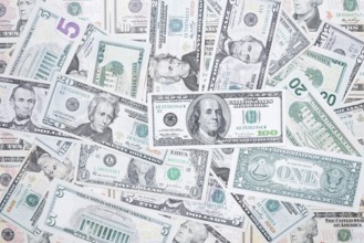 US dollar notes, 10 dollars, 1 dollar, banknotes
