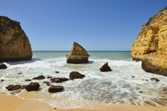 Beach and rocks, Carvoeiro, Algarve, Portugal