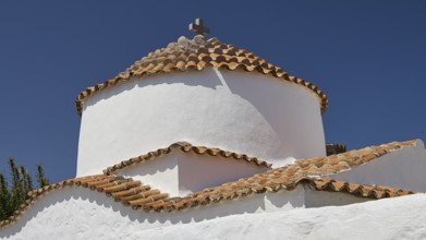 Church of Agia Kioura, White church with terracotta roof under a clear sky, Church, Chora, World