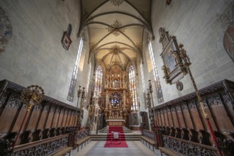 Choir stalls and high altar, built between 1613 and 1616, Überlingen Minster, St Nicholas, built in