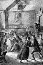 In February 1770, angry rioters surrounded the home of Ebenezer Richardson, a customs informant in