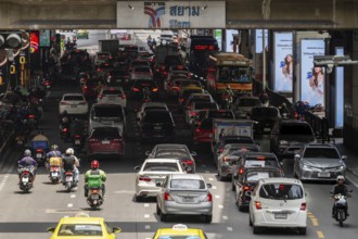 Road traffic Vehicles in traffic jam, Bangkok, Thailand