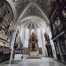 Evangelical Lutheran Church of St Mary, interior view, choir and altar, Celle, Lower Saxony,