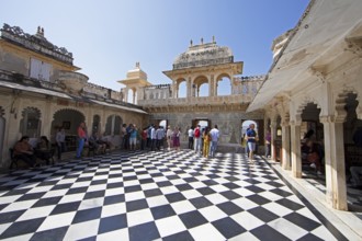 Inner courtyard in the City Palace Museum, City Palace or City Palace, Udaipur, Rajasthan, India