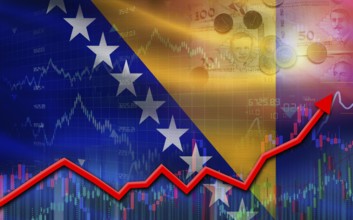 Bosnia economic growth on financial graph. Bosnia financial growth on market graph