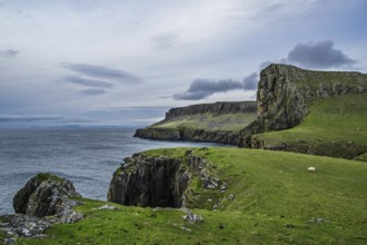 Cliffs over Neist Point Lighthouse, Isle of Skye, Scotland, UK