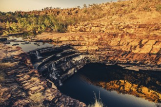 Bell Gorge, The Kimberleys, waterfall, sunrise in the outback, Australia