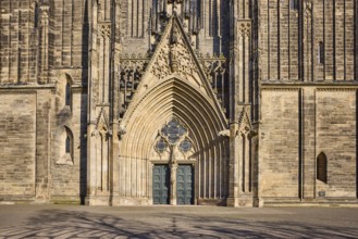 Magdeburg Cathedral, sandstone architecture, entrance portal, door, Magdeburg, state capital,