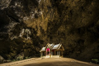Temple in a stalactite cave, Phraya Nakhon Cave, Khao Sam Roi Yot National Park, Hua Hin, Prachuap