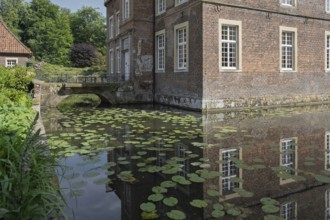 Moated castle Haus Welbergen, Ochtrup, Welbergen, Münsterland, North Rhine-Westphalia, Germany
