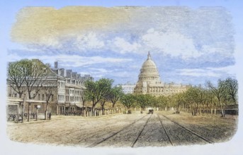 The Capitol in Washington D.C. in the 1870s, America, digital reproduction from American Pictures,