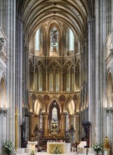 Interior view, choir, altar, Cathédrale Notre-Dame de Bayeux, Bayeux, Calvados, France